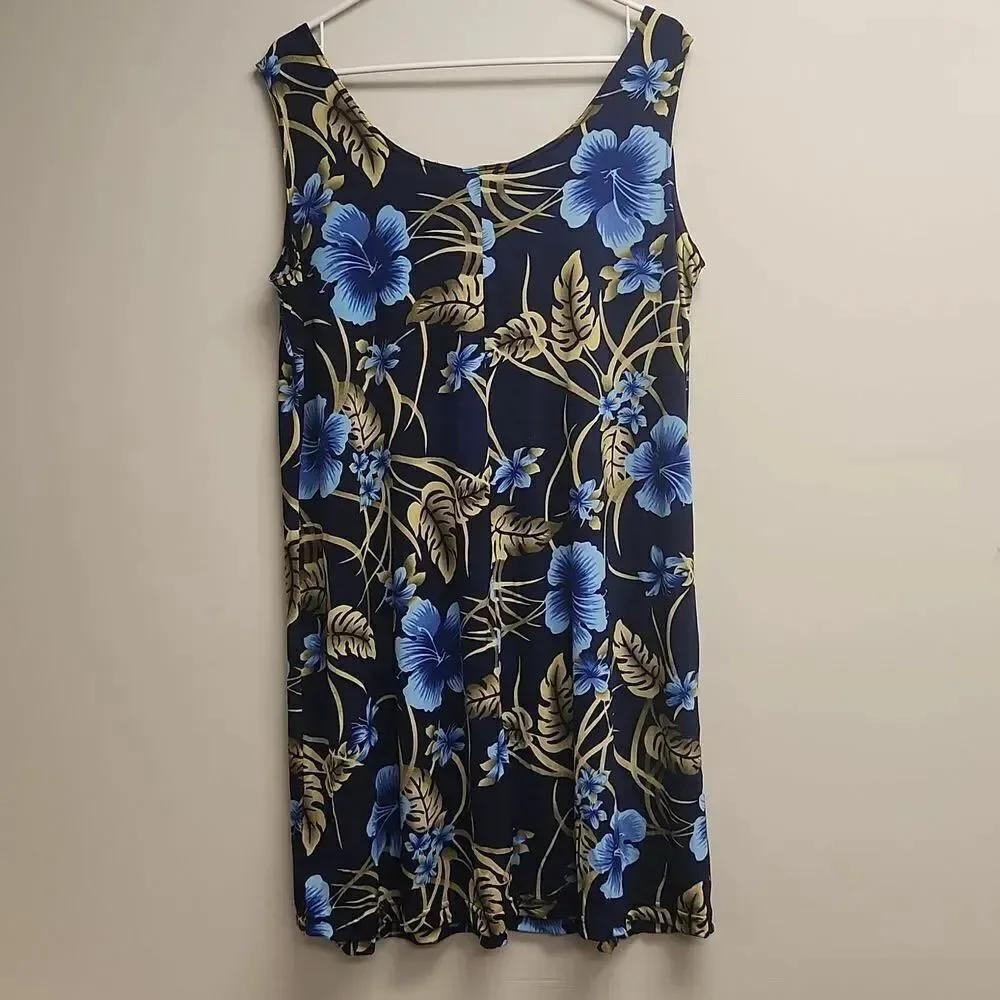 Vintage Kisses & Hugs Hibiscus Print Dress 2XL